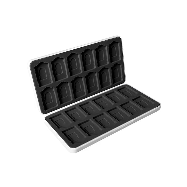 Advancent Estuche para tarjetas con 24 ranuras, caja de almacenamiento portátil impermeable, resistente al desgaste, a prueba de golpes, paquete Almacenamiento y organización del hogar Concha Blanca
