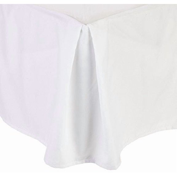 Elegant Comfort White Pleated Tailored Microfiber Bed Skir, Queen