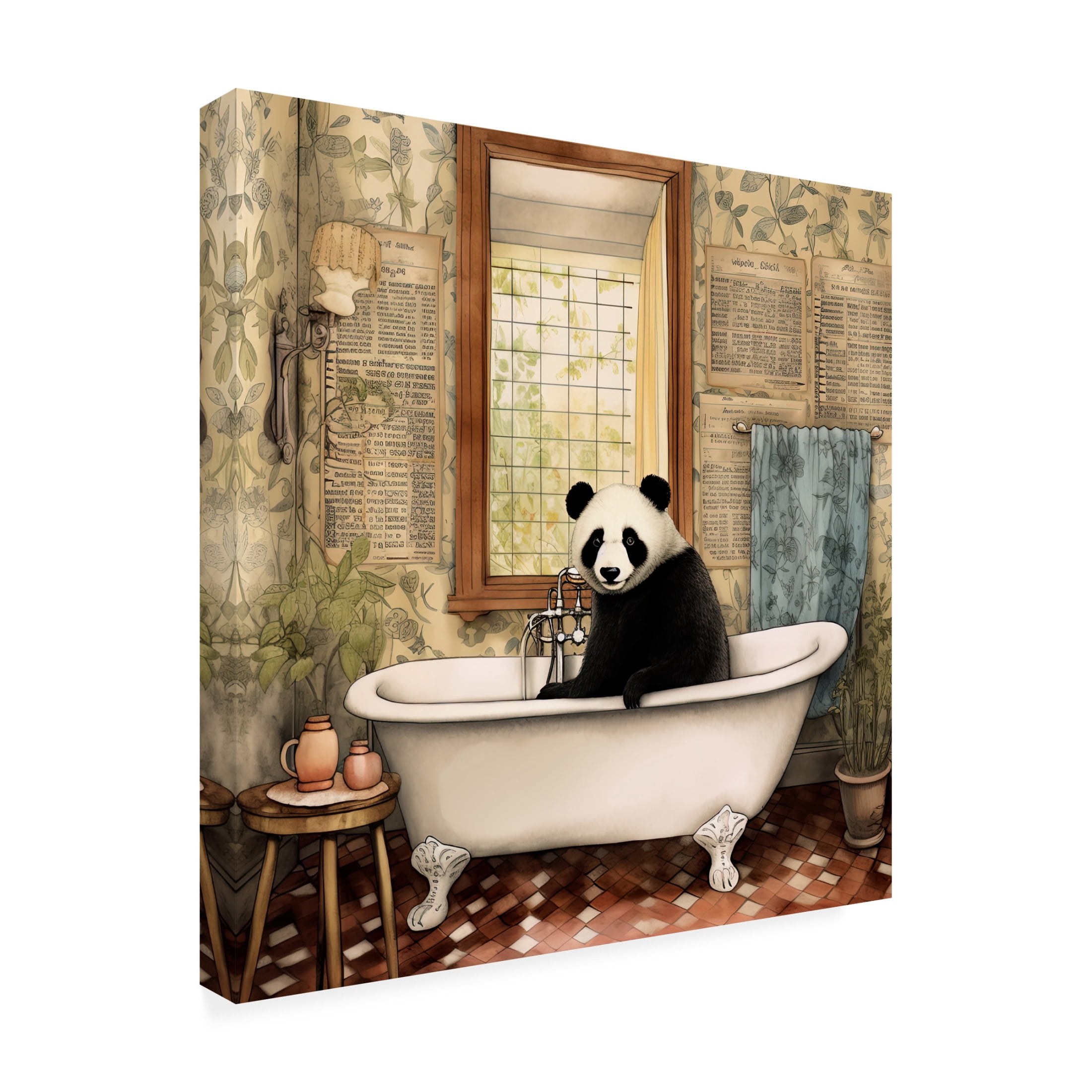 Canvas Wall Art - Sasha 'Bathtime 22' Wall Art for Living Room, Bedroom, or Office Décor by Trademark Fine Art - 35 x 35 Inches