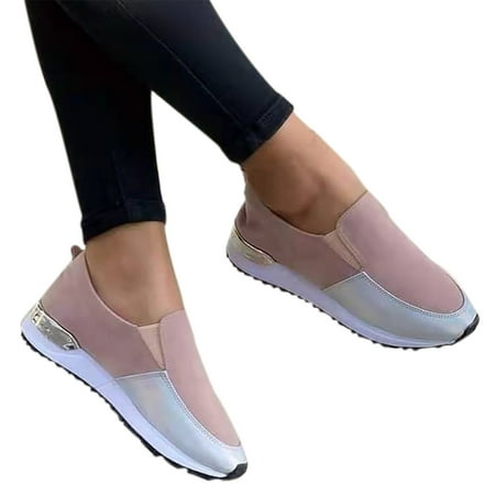 

KBKYBUYZ Fashion Women Single Shoe Round Toe Flat Color Block Loafers