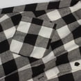 thumbnail image 3 of Women's Vintage Plaid Shirt Dress Long Sleeve Button Up Lapel V Neck High Low Hem Trendy Oversized Casual Dresses Black,S, 3 of 5