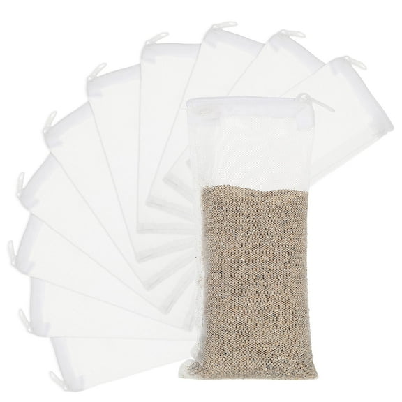 MODANU 15 Pcs Aquarium Filter Media Bags 2.4 x 4 inch Fine Mesh Reusable Nylon Net Filter Bags with Plastic Zipper for Extra Fine Resins Filter