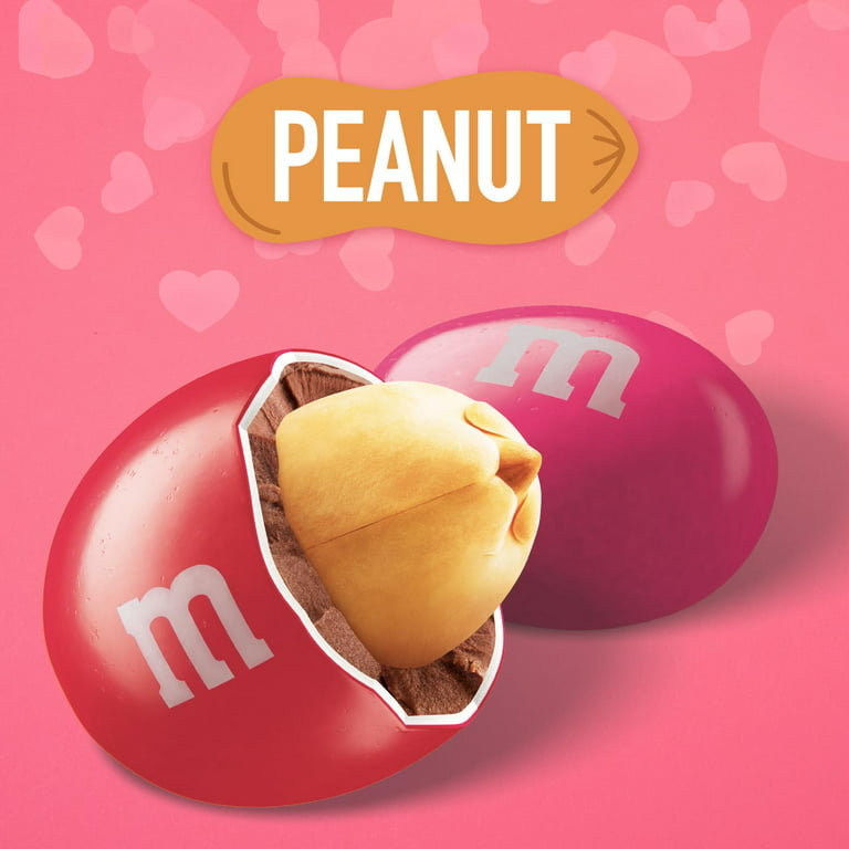 M&M'S Peanut Milk Chocolate Valentine's Day Candy Assortment, 10 oz Bag, Packaged Candy