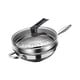 thumbnail image 5 of Sartén wok de acero inoxidable con tapa de vidrio y vaporera fácil de limpiar para la cocina 36cm, 5 of 9