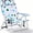 Geometric Circle, variant on Portable Beach Chair for Adults, Outdoor Camping Chair Lay Flat Folding Backpack Beach Reclining Chair with 5 Positions, Headrest, Cup Holder, Heavy Blue Coconut Tree