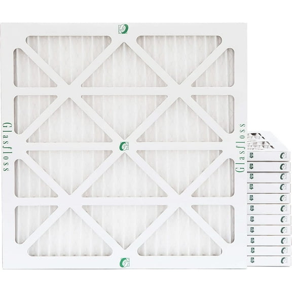 18x20x1 MERV 10 AC & Furnace Air Filters. Case of 12. Actual Size: 17-1/2 x 19-1/2 x 7/8