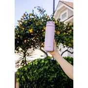 Ello Cooper Stainless Steel Water Bottle with Straw and Carry Handle, 22oz LILAC