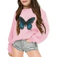 thumbnail image 3 of Goindgs Girls Sweatshirts Cartoon Dandelion Flower Printed Long Sleeve Round Neck Pullover Tops for Kids Girls Leisure Loose Child Sweatshirts Z2-Pink 9-10 T, 3 of 3