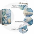 thumbnail image 5 of Extra Long Shower Curtain 72x84 Inch, Beach Coastal Shower Curtain Waterproof Bathroom Decor Summer Starfish Nautical Shell Blue Fabric Bath Curtain Set Accessories with Hooks, 5 of 6