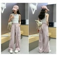 thumbnail image 4 of Atogsazn Children's Boys Wide Leg Cargo Pants Kids Casual Loose Drawstring Pant Baggy Clothes with Pocket Pink 6-7 Years on Clearance, 4 of 9