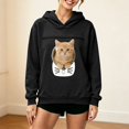 thumbnail image 2 of Pet Pouch Hoodie Womens Dog and Cat Carrier Hoodie Cute Graphic Hooded Sweatshirt Loose Fit Casual Long Sleeve Pullover with Zipper Pouch Adjustable Opening Winter Tops for Women, 2 of 5