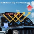 thumbnail image 4 of Yuyamidu Blue Butterfly Windshield Sun Shade Compatible with Jeep Wrangler JK JKU JL JLU 1997-2023 & Jeep Gladiator JT 2020-2023 16.14" x 52.95" Folding Front Window Sun Shade for Car Accessories, 4 of 7