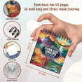 thumbnail image 2 of Stained Glass Mini Coloring Book Spiral Bound for Adult, Pack 6, 3.5” x 3.5” Pocket Size, 40 Coloring Pages Stress & Anxiety Relief, Travel for Women Men, 2 of 4