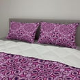 thumbnail image 2 of Floral Comforter & Sham Bedding Set, Trippy Flower Motif with Modern Lace Effects and Dots Victorian Swirls Print, 3 pcs Duvet Set Microfiber Filling Quilt, 5 Sizes, Magenta Pink Plum, by Ambesonne, 2 of 4