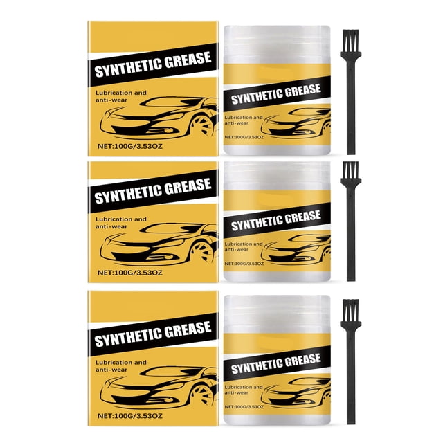 Ftwytp Car Maintenance Grease, 2/3pc, Reduces Friction Wear, Improves Vehicle Efficiency Powerful Lubrication, Anti-Rust Protection, High Temperature Resistance, Easy to Apply, Includes Brush