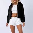 thumbnail image 1 of Chaqueta corta para mujer cuello de solapa abrigo cálido de forro polar chaqueta de piel sintética traje de vacaciones, 1 of 7