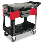Rubbermaid Commercial Trades Cart, Two-Shelf, 19-1 4w x 38d x 33-3 8h, Black by RUBBERMAID COMMERCIAL PROD.