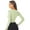 Light Green, variant on Women's Self Tie Long Sleeve Ballet Dance Wrap Top V Neck Crochet Tops Gym Yoga Sport Cover Up A Black M
