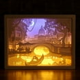thumbnail image 1 of 3D Paper Carving Night Light LED Papercut Light Box Sculptures Frame Gift Decorative Desktop Lamp, 1 of 7