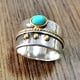 thumbnail image 4 of Anillos para mujer, regalos para mujer, anillo turquesa para mujer, joyería vintage para hombre, talla 6-10, anillo de aleación, 4 of 5