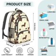 thumbnail image 5 of Dachshund Dog Paw Print White Pattern Cute School Backpack Bag with Padded Back and Adjustable Shoulder Straps 16.9 X 12.6 X 5.9 Inches, 5 of 5