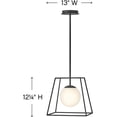 thumbnail image 2 of Hinkley 4377BK Jonas Collection One Light Open Frame Pendant, Black w/Etched Opal Glass, 2 of 2