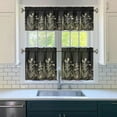 thumbnail image 3 of Black and Golden Flowers6.1 Kitchen Curtains and Valances Set - 3 Piece Kitchen Curtains Sets with Valance for Windows Rod Pocket Machine Washable Kitchen Decor Decorations (54"x18"+2x27.5"x24"), 3 of 6