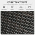 thumbnail image 4 of Outsunny Wicker Swivel Chair w/ Cushion, Patio Recliner Chair, Grey, 4 of 10