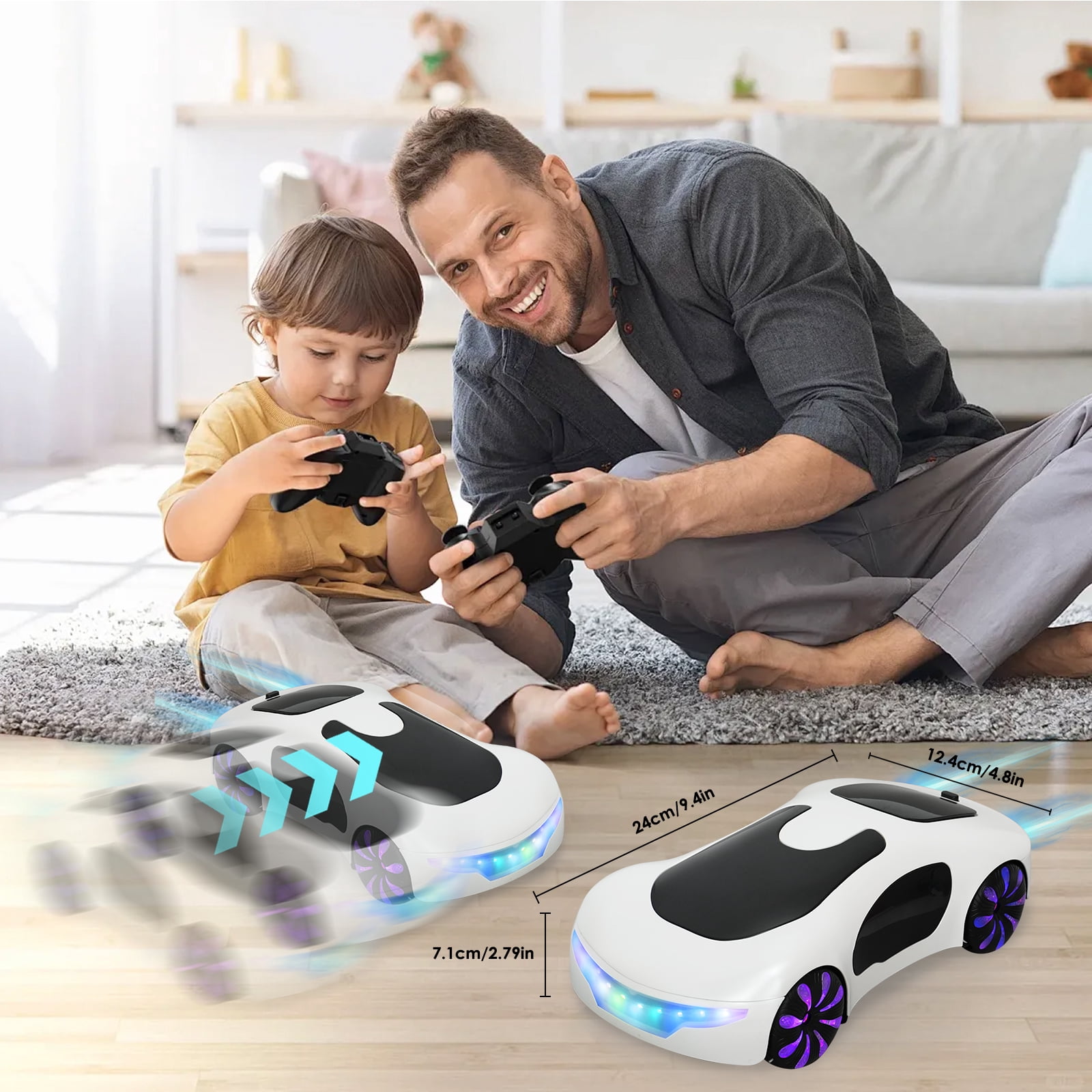 Glee Max Remote Control Drift Car Toy,  2.4GHz 360° Rotate RC Car with Lights, Music & Spray Effects Birthday Gifts for Kids Aged 4+