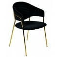 thumbnail image 2 of Fabric Upholstered Dining Chair with Metal Legs, Set of 2, Black and Gold- Saltoro Sherpi, 2 of 7
