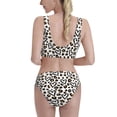 thumbnail image 3 of Picia Heart Leopard Women's High Waisted Bikini Scoop Neck Swimsuit Two Pieces Bathing Suit-Medium, 3 of 8