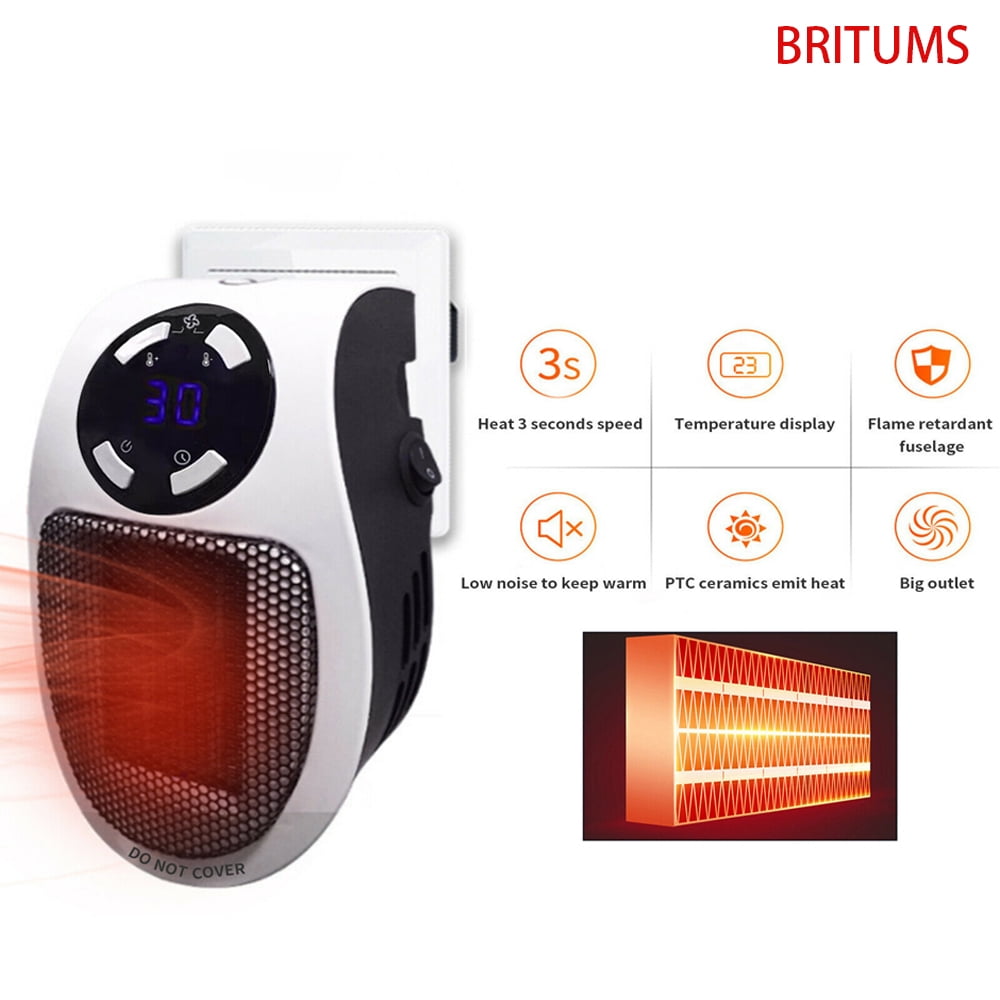Space Heater,Portable Wall outlet Space Heater with Thermostat and Timer and Led Display,500 W