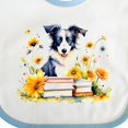 thumbnail image 4 of Inktastic Bookworm Border Collie Girls Baby Bib, 4 of 4