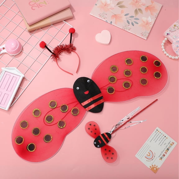 LOLIPPYY Adult Ladybug Wings Red Gauze Material for Cosplay and Performance