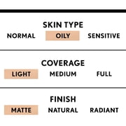 COVERGIRL Clean Matte BB Cream for Oily Skin, 550 Medium Deep, 1 fl oz, Oil-Free BB Cream Foundation