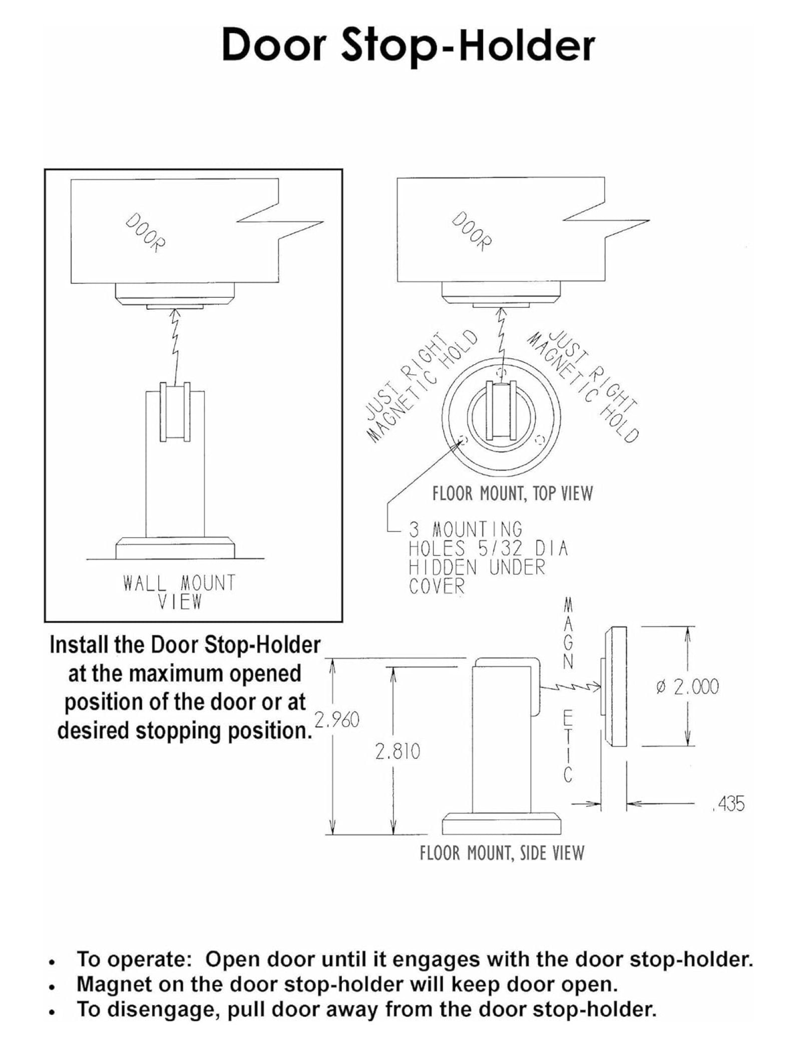 Door Stop Holder & Magnetic Catch - Oil Rubbed Bronze, Modern Design