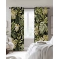 thumbnail image 4 of Summer Tropical Leaves Blackout Curtains for Bedroom Living Room Darkening Curtains 54 Inch Long Watercolor Botanical Plants Short Curtain for Small Window Treatment Grommet Drapes 52"x54"x2, 4 of 9