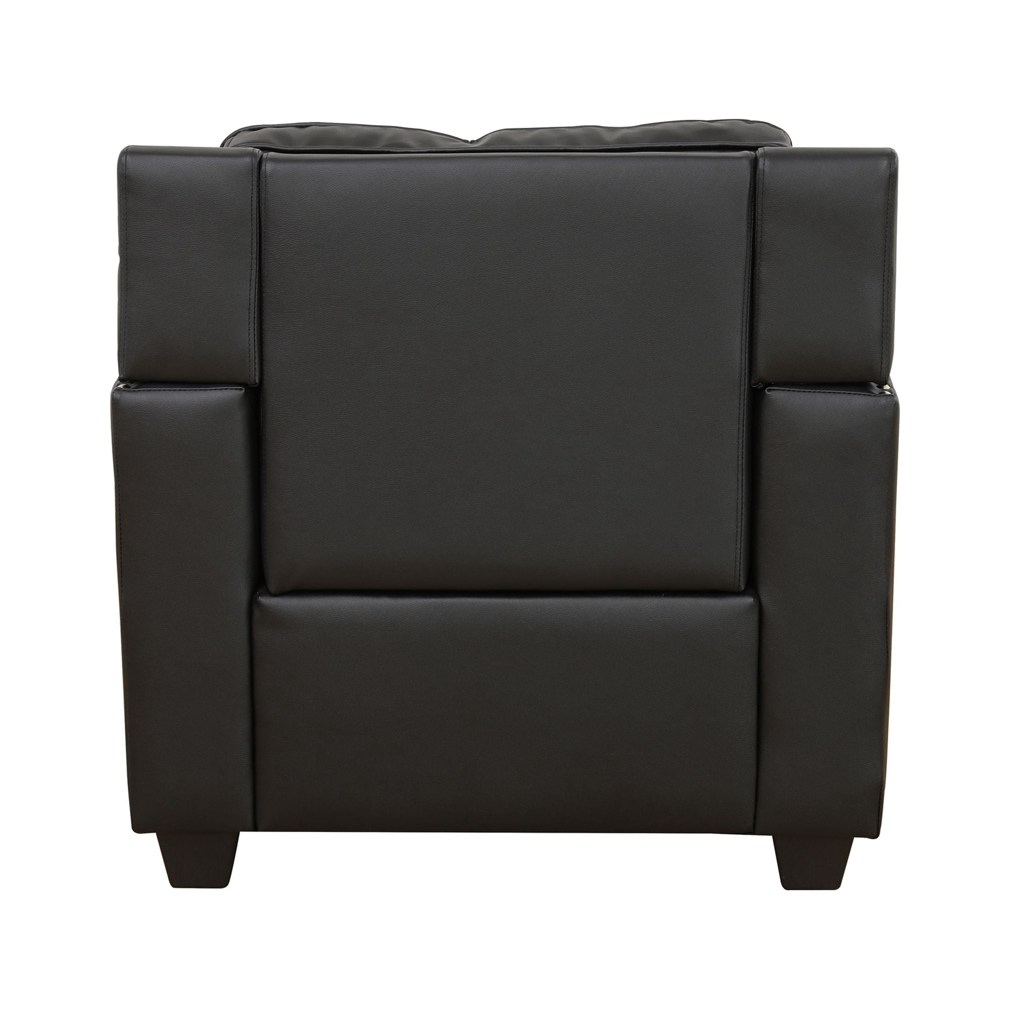 Gewnee Leather Upholstered Armchair Accent Chair with Nailhead Trim,Black