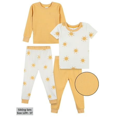 Modern Moments by Gerber Baby & Toddler Snug-Fit Cotton Pajamas, 4-Piece, Sizes 12M-5T