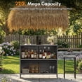thumbnail image 4 of LAZZO 3 Pieces Outdoor Bar Set, Patio Wicker Bar Set with Height Stools and Islander Tiki Bar for Garden, Gray, 4 of 9