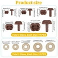 thumbnail image 2 of 1box Plastic Safety Noses Craft Nose with Eyes Washers for Puppet Plush Animal Making Coconut Brown 12~22.5mm Nose: 6~16.5x8~19.5mm 5 styles 10pcs/style 50pcs, 2 of 7