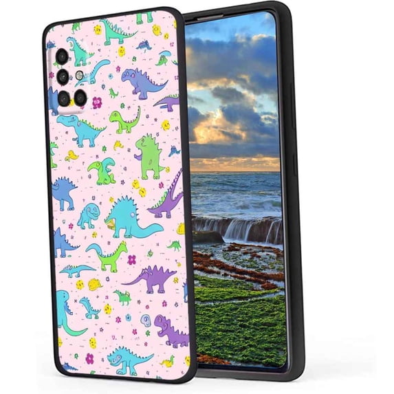 Compatible with Samsung Galaxy A71 4G Phone Case, Cute-Dinosaur-T-Rex-Dino25 Case Men Women, Flexible Silicone Shockproof Case for Samsung Galaxy A71 4G