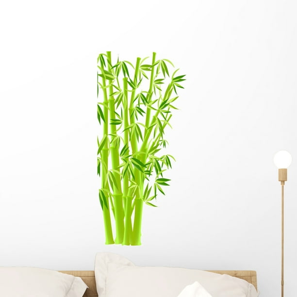 Vector Illustration Bamboo Wall Decal by Wallmonkeys Peel and Stick