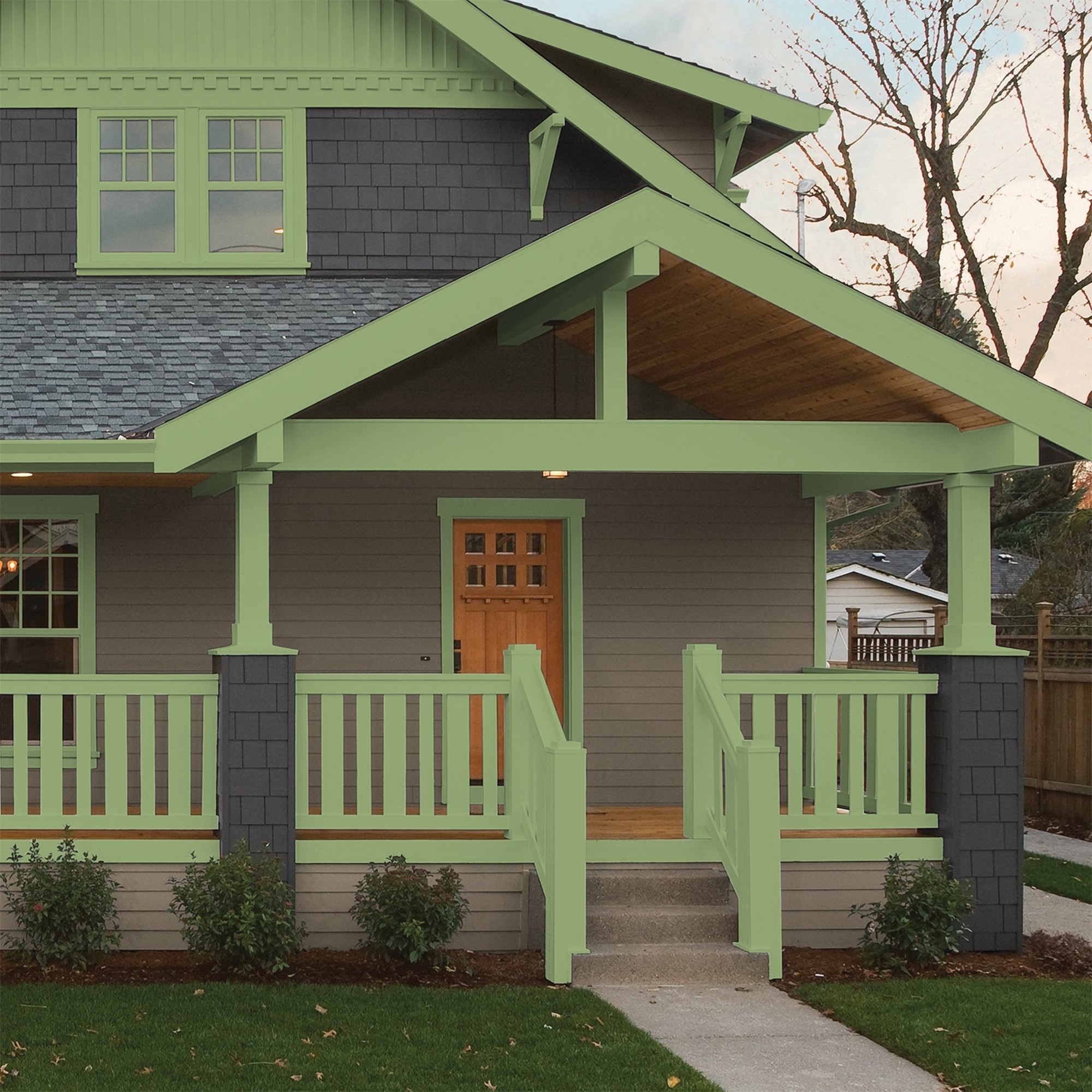 Glidden One Coat Luscious Lime / Green Semi-Gloss Exterior Paint with Primer, 5 Gallon