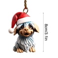 thumbnail image 3 of Adornos navideños, adornos navideños, regalos navideños, decoración plana para el hogar con forma de perro, decoración para el árbol de Navidad, decoración con colgante, 3 of 4