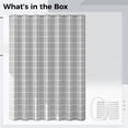 thumbnail image 3 of Gray Plaid Shower Curtain, 78.7 x 78.7 in / 200 x 200 cm, Plastic Bathroom Curtain with Hooks, Modern Waterproof, 3 of 5
