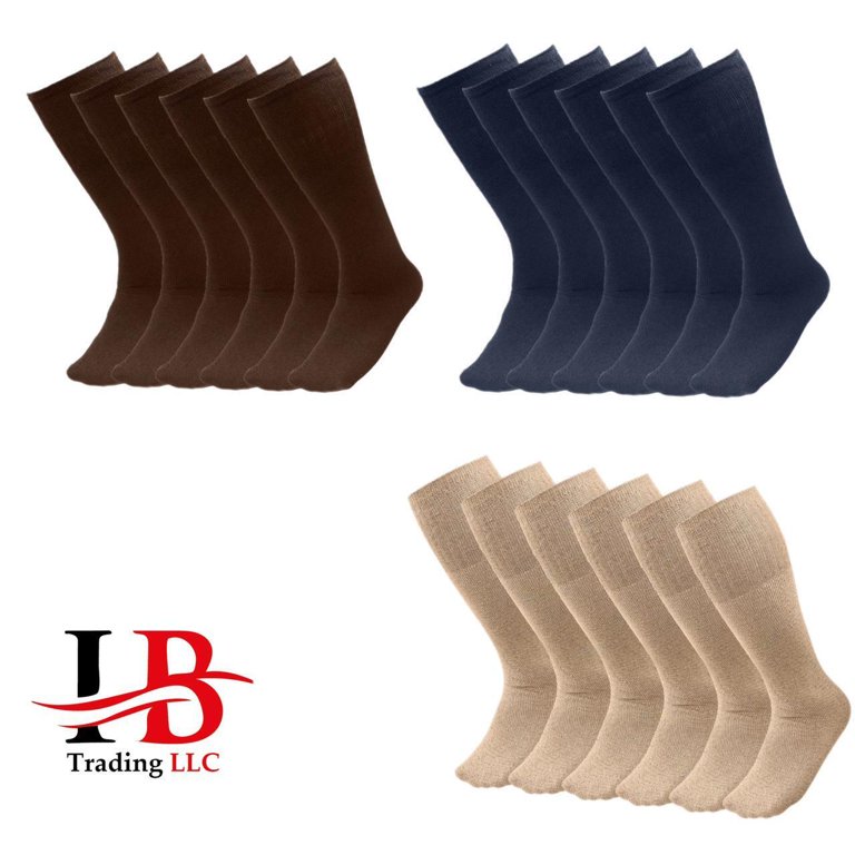 Men's Over The Calf Tube Socks – 6, 12, Or 18 Pairs, Cotton, Big & Tall Sizes