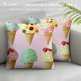 thumbnail image 3 of Autua Ice Cream Desserts Graphic Decorative Pillow Cover for Home Couch Living Room - High-Quality Summer Printed 1PC 18x18in, 3 of 5