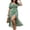 Green, variant on Wrongduck Plus Size Summer Midi Dress for Women, Floral Square Neck Puff Sleeve Dress with Pockets, Casual Beach Vacation A-Line Sundress