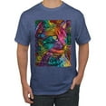 thumbnail image 1 of Colorful Cat Portrait | Cat Lover Owner | Dean Russo Art Animal Lover Men's T-Shirt, Vintage Heather Blue, L, 1 of 5